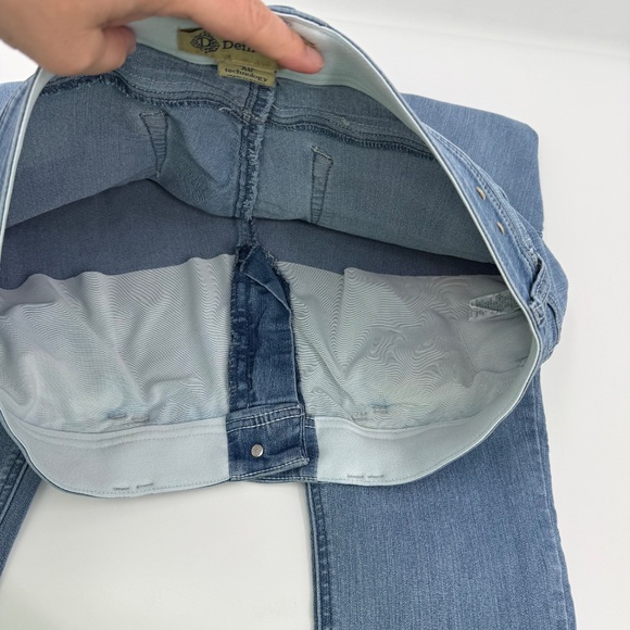 Democracy Jeans Women 14 Blue Light Wash Denim Stretch Ab Technology Skinny - Picture 7 of 15